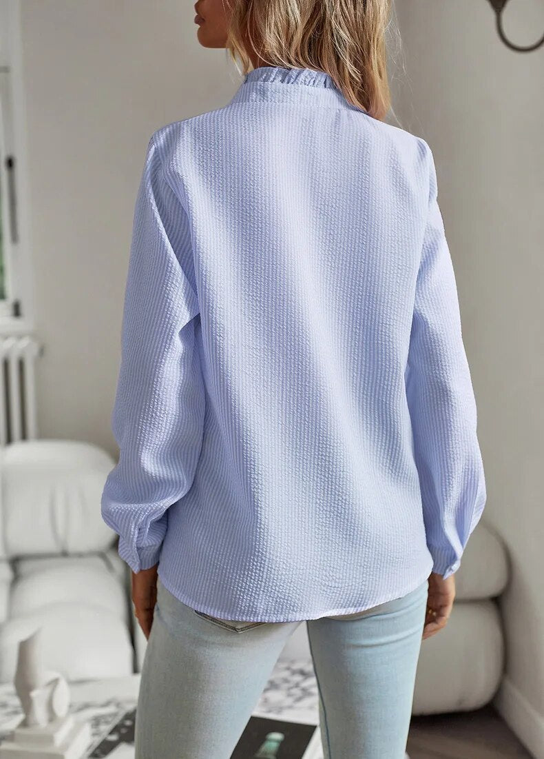 Lisa™ | Cuff Collar Designed Elegant Long Sleeve Blouse