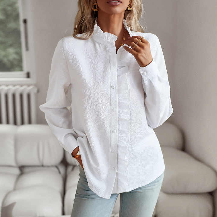 Lisa™ | Cuff Collar Designed Elegant Long Sleeve Blouse